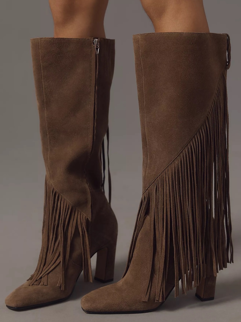 NEW Anthro Dolce Vita Giano Suede Fringe Boots Size 6.5 - Picture 4 of 12
